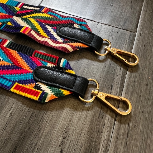 Colorful Woven Wide Adjustable Replacement Crossbody Purse Bag Strap - Picture 4 of 5